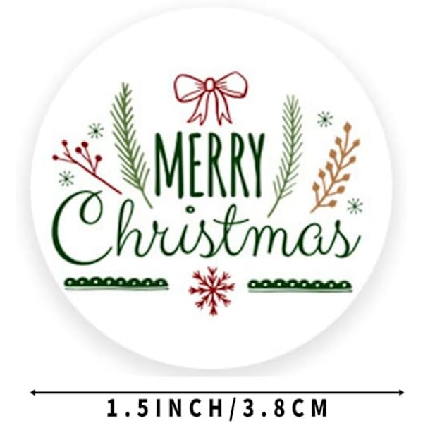 500 stk. Merry Christmas klistermærker etiketter rulle 1,5 tommer 6 designs runde Christm Style 5