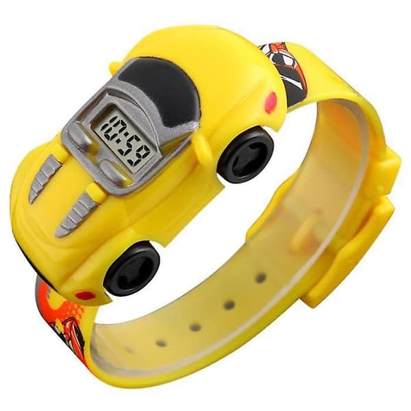 Børns bilformet ur Yellow