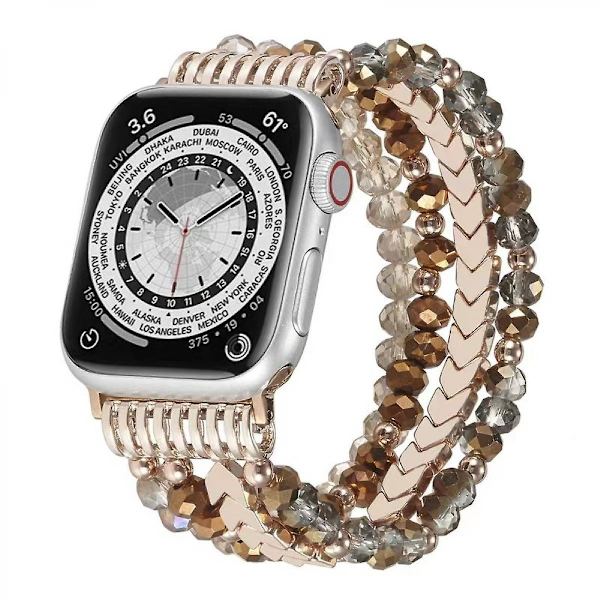 Helmi-ranneke Apple Watch -nauhallelle 40/38/41mm sarjat 8/7/SE/6/5/4/3/2/1 Muodikkaat käsintehdyt hihnat iWatch-nauhojen vaihtoon