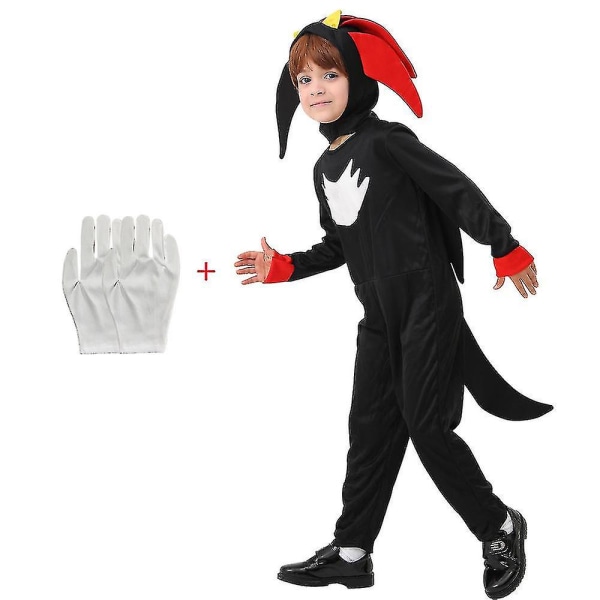 Cosplay-dräkter Barn Mus Fest Overall + Handskar Sonic Black S