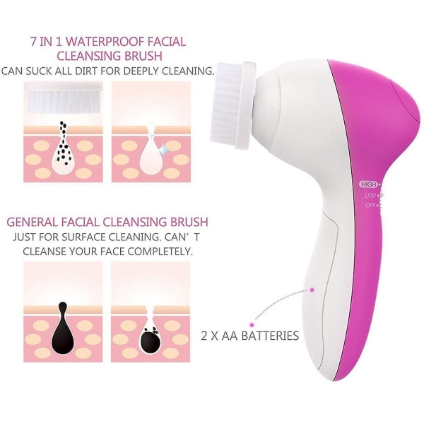 5-i-1 elektrisk ansigts-spa-rensebørste med multifunktionsskønhed