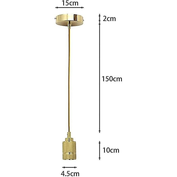 E27 Hänglampa Sockel Metall Pendel Rep 150cm Retro Hängande Lampa Koppar Kedja Mässing Färg Koppar