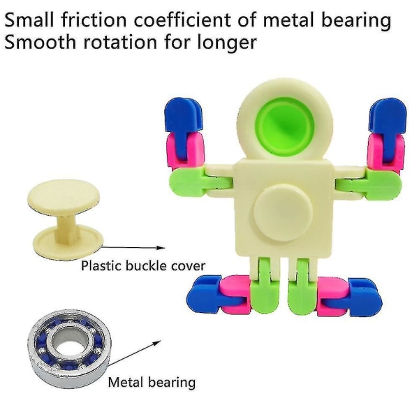 4 stk. Astronaut Fingerspids Spinner Finger Hånd Spinding Legetøj Med Deformerbar Kæde (Tilfældig Farve)