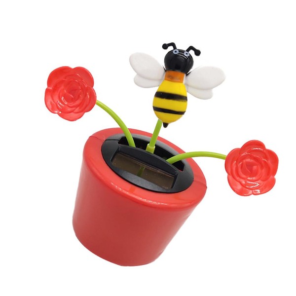 Tegneserie Bee Blomster Solenergi Swing Dukke Bil Ornamenter Køretøj