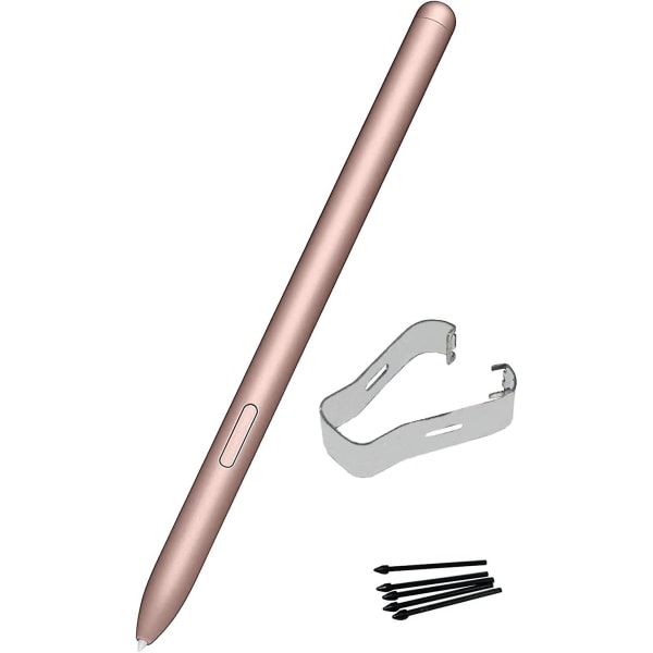 Tab S7 FE Pen Erstatning S Pen Uden Bluetooth til Samsung Galaxy Tab S7, Tab S7+ Plus, Tab S7 FE Stylus Pen (roseguld) + spidser/spidser