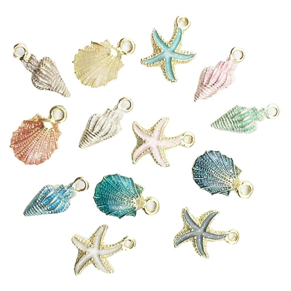 13 stk. Conch-smykketilbehør i legering til gør-det-selv-armbånd og øreringe