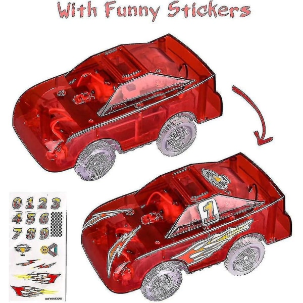 4 paketin vaihtorata-autot sytyttävät lelu-kilpa-autot, joissa on 5  LED-vilkkua Ruikalucky 4382 | Fyndiq