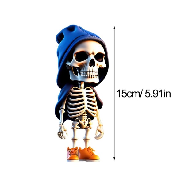 Alsidig Mini Cool Halloween Dekoration Memorial Resin Crafts Skeleton Figurine