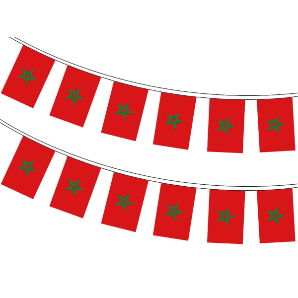 Xvggdg 20 Buah/ set Bendera Maroko Bendera Tali Panjang Spand