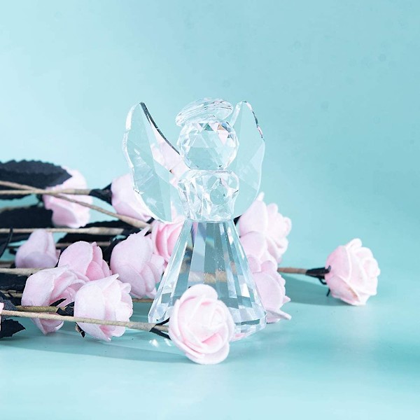 Krystal Engel Figur Ornamenter Glas Kunst Håndværk til Hjem og Kontor Jul Festivaler Dekoration