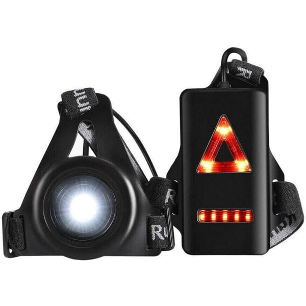 Löparljus Bröstljus för löpare 3 lägen Body Torch USB Uppladdningsbar kroppslampa Bärbar nattlöpningstillbehör Reflekterande löparutrustning