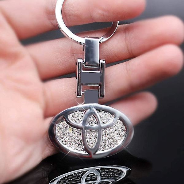 3D Bilsykkel Nøkkelring Tilbehør Inlay Blankt Krystall Dobbeltsidig Logo Sink Legering Metall