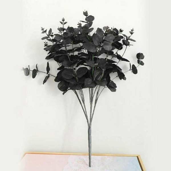 4x 20 hoder kunstig svart eukalyptus falsk blomst plante bryllupsfest dekorasjon