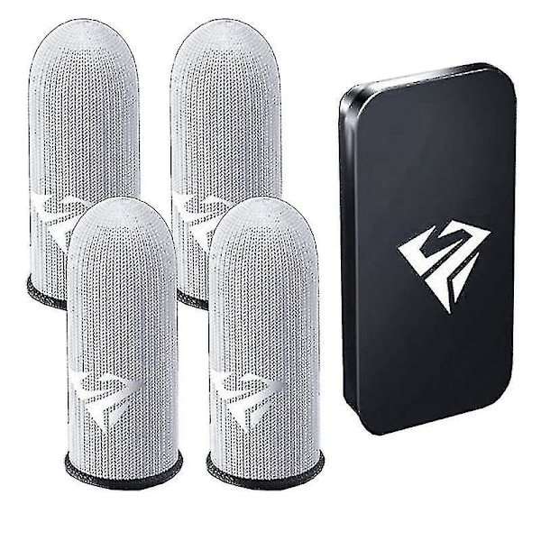 Gaming Finger Sleeves for mobilspill 0,25 mm glass sølvfiber sømløs tommelfingertuppdeksel for Pubg/cod/lol/ros