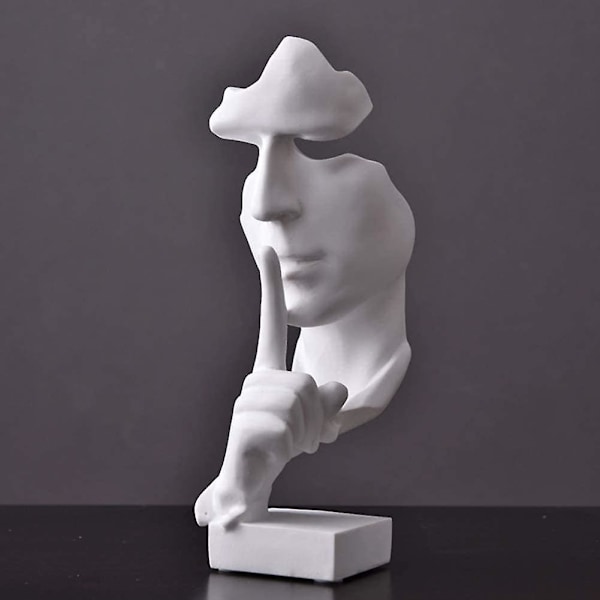 Stillhet er en gylden statue tenker abstrakt skulptur, moderne harpiks hjemmedekor