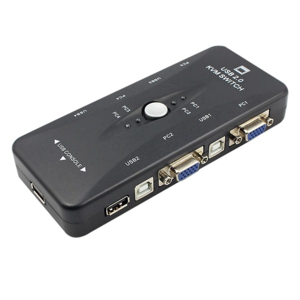 One For Four 4-ports USB 2.0 KVM-switch + 4 KVM-kablar Tangentbord Skärm VGA SVGA PC Bärbar dator
