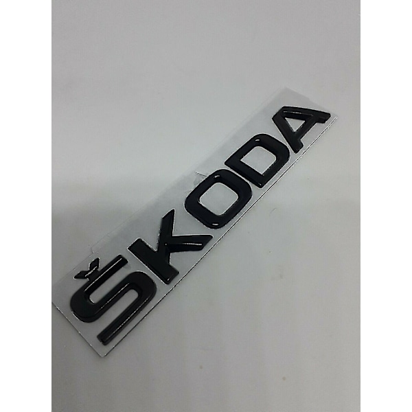 Skoda Svarta Metall Emblem Bokstäver Badge Skoda Hög Kvalitet