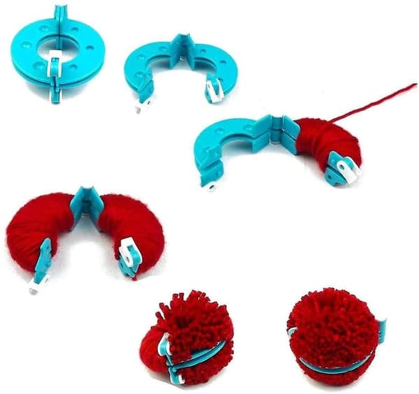 4 stk Ball Weaver Needle Pompom Maker Sets, for barn og voksne