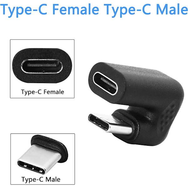 USB C-adapter, 180 graders USB Type-C han til hun, til bærbare computere