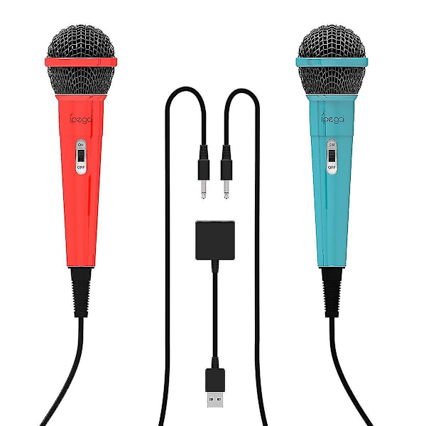 Gaming-mikrofon Dobbel kablet mikrofon med bryter for PS5/ps4/xboxone/n-switch/pc