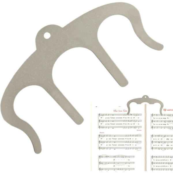 Bogstøtte Sider | Metal Nodeark Bog Holder - Musikstativ til Klaver, Keyboard, Stativ og Bog, Søde Klips til Sidemarkører, Festgave (Sølv) silver