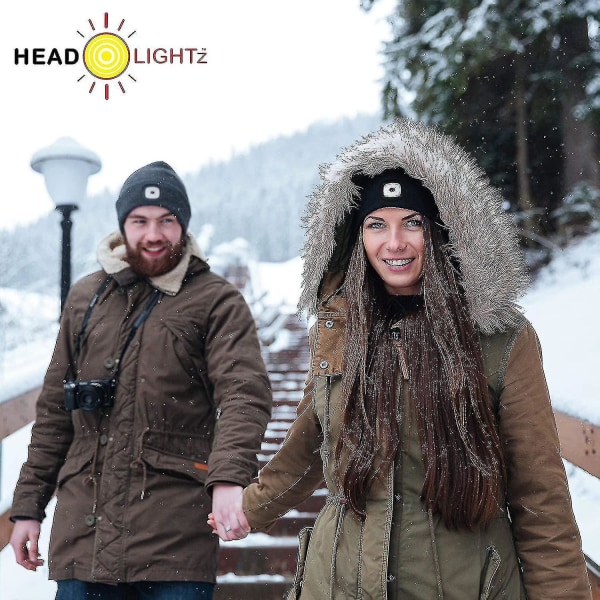 Kevyt ja lämmin neulottu hattu ja hattu talviturvaa varten, Unisex Led Light Up -hattu sopii useimmille miehille, naisille ja lapsille Vihreä naamiointi