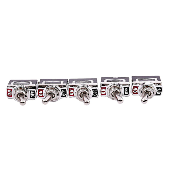 5 stk 12v Heavy Duty Toggle Flick Switch På/av Bil Dash Lys Metall Spst 12 Volt