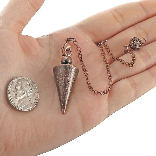 Bronze Metal Kobber Spiritual Point Pendulum Til Divination Healing Dowsing Wicca Balancing Pendel Pendel