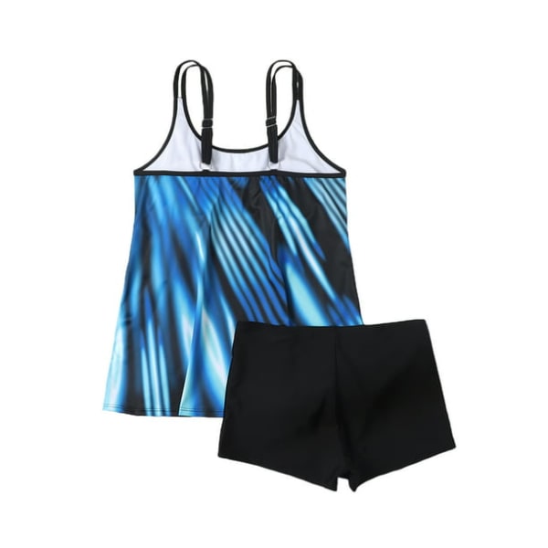 Badetøj til kvinder 2pcs badedragter Tankini sæt badedragt top med lav Blue Gradient 2XL