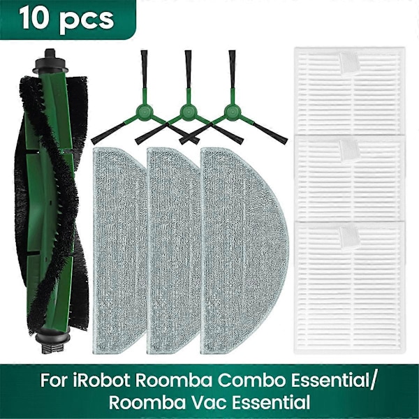 For IRobot Roomba Combo Essential, Roomba Vac Essential Tilbehør Hovedsidebørste HEPA Filter Mopp