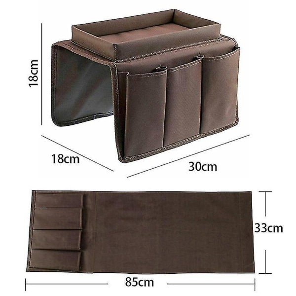 Sohvan käsinojan organizer , jossa 4 taskua ja mukinpidike sohvanojatuoli ripustettava säilytyspussi TV-remolle