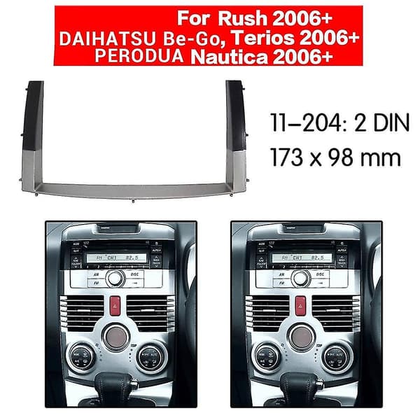 2 Din Bilkontroll Radio Stereo Panel Dash För Rush/ Be-go, / Perodua 2006-2010
