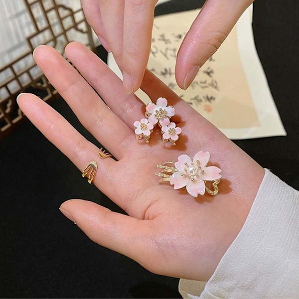 Blommig hårklämma, all-match söt hårklämma i legering, liten blommig hårklämma, håraccessoarer (stil C) 3