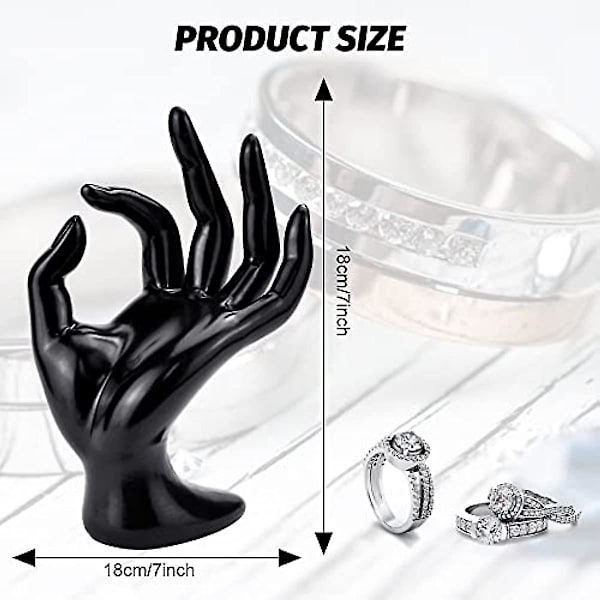Hand Smycken Displayhållare, Svart Ringhållare Hand Display Ok Form Mannequin Hand Armband Ringhållare Armband Smycken Stativhållare För Visning