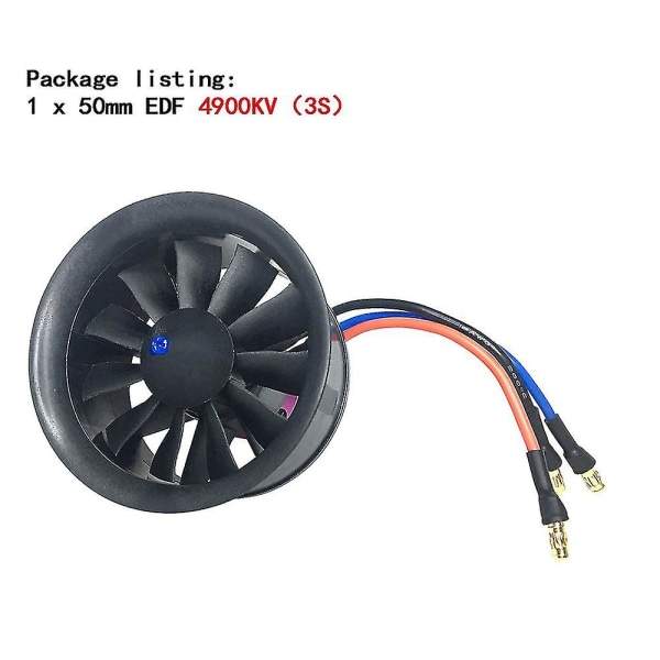 Edf 50mm 4900kv 11 Blades Rc Fan Propr Med Børsteløs Til Rc Jet Plane Dr Reservedel