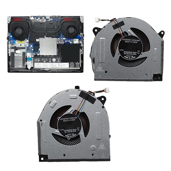 Bærbar computer Cpu Gpu køleventilator til Legion Y7000-2019 Y540-15irh 5f10s13886 Dc28000e3f1