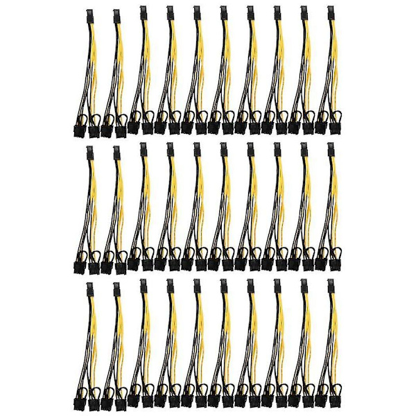 30 kpl 6-pinninen kaksois-Pcie 8-pinninen (6+2) kuvakortti Pci Express -virtalähdesovitin Gpu Vga Y-haaroitinjatke