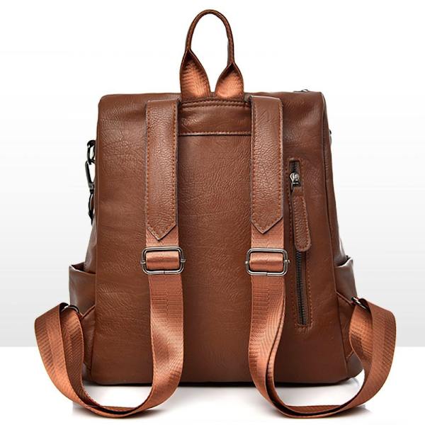 Ryggsäck Ryggsäck Dam Anti-stöld Ryggsäck Tillverkad av Läder Ryggsäck Handväska (Set, 1 Styck)
