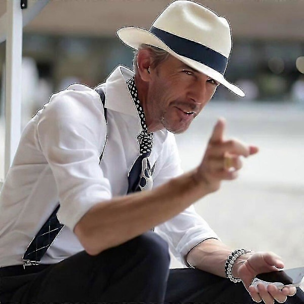 Klassisk Panama Hat Til Kvinder Mænd Vintage Moderigtig Hat Med Bred Skygge DJJ