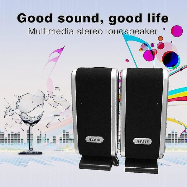 2 stk Usb PC-høyttalere Bærbar høyttaler Stereo 3,5 mm med øreplugg-kompatibel