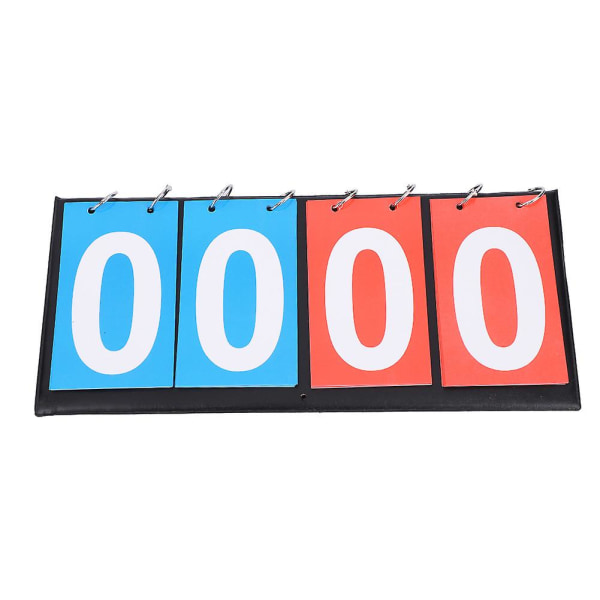 Bärbar Flip Sports resultattavla poängräknare för bordtennisbasket (4 siffrig röd blå)