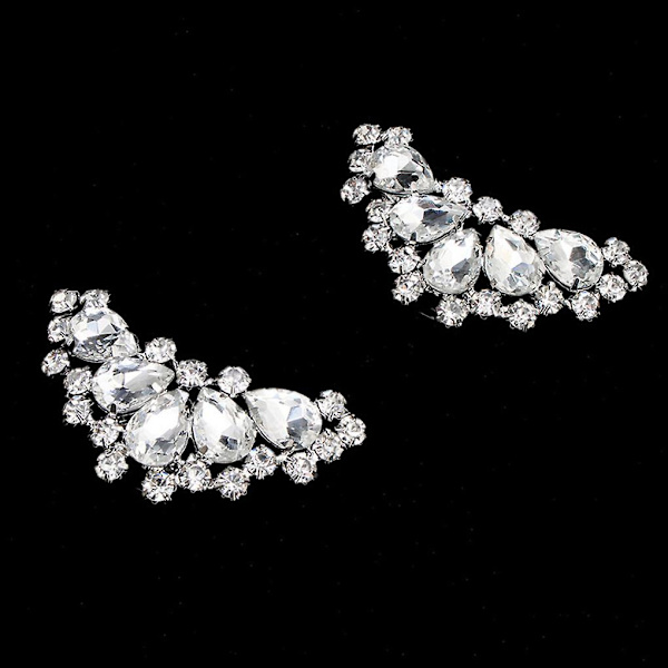1 par elegante design rhinestone sko klips brud bryllup fest krystal