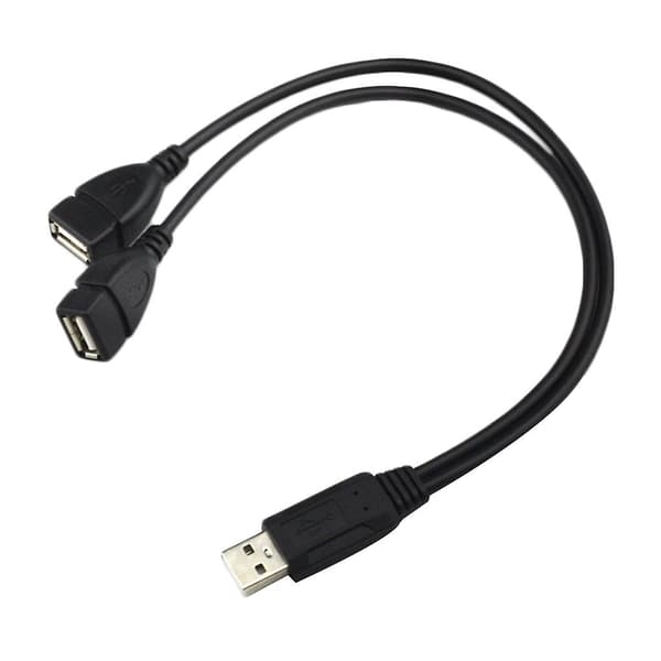Usb 2.0 A 1 hann til 2 dobbel hunn datahub USB-lading strøm Y