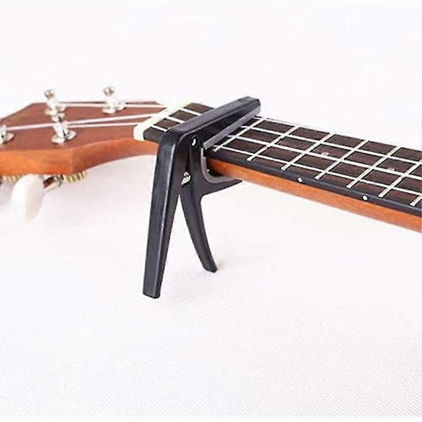 Gitarr Capo Silikonkudde Metall Capo Trigger Tuned Clip (svart)