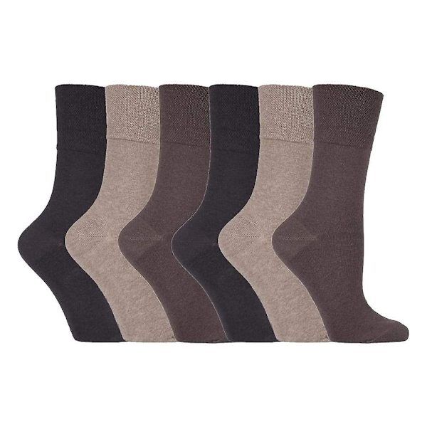6 stk. damestrømper med blidt greb, ikke-elastiske, str. 4-8 UK Multi navy