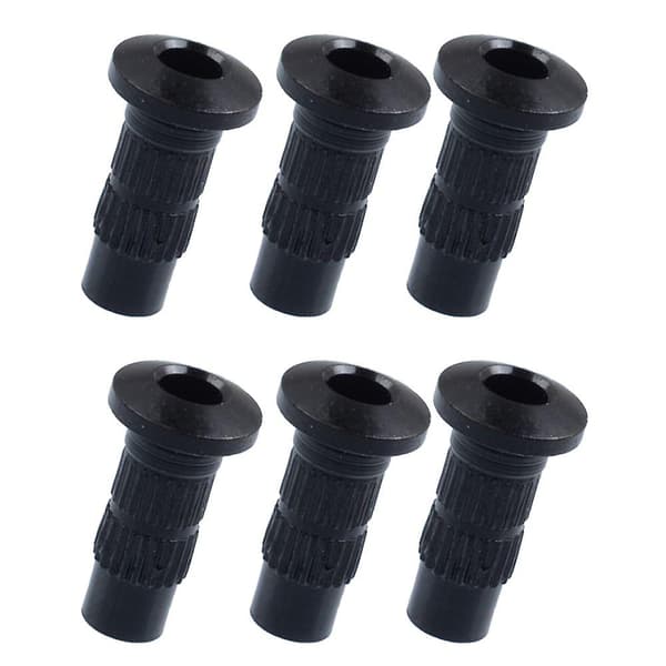 6 st Thru Body Elektrisk Gitarr Ferrule Fäste Bussningar Svart