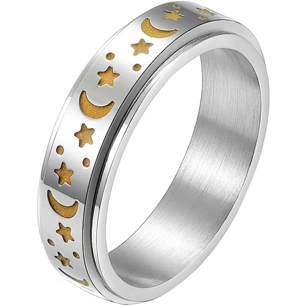 Titanium rustfritt stål spinner ringer måne og stjerne fidget ring stress