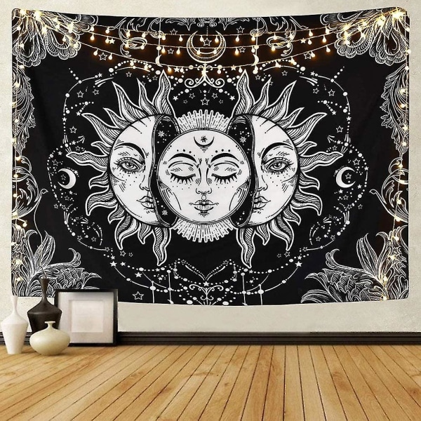Sol Og Måne Vægtapet Tarot Tapestry Burning Sun Psykedelisk Tapestry Wall