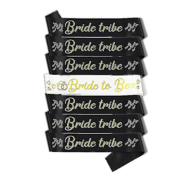 Ny design Brud Till Var och Team Brud Brudtärna Brudstam Sash Set Hönsnatt