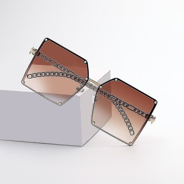 2022 Fash Square Solbriller Kvinder Oversized Gradient Rammeløse Solbriller